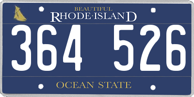 RI license plate 364526