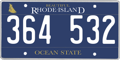 RI license plate 364532
