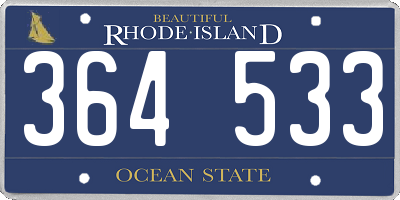 RI license plate 364533