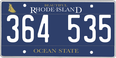 RI license plate 364535