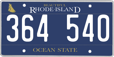RI license plate 364540