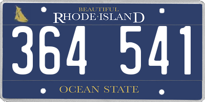 RI license plate 364541