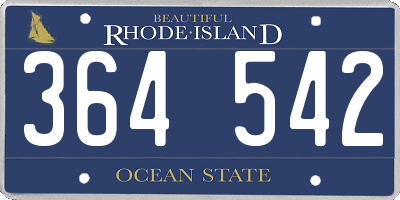 RI license plate 364542