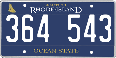 RI license plate 364543