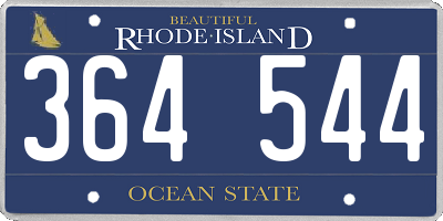 RI license plate 364544