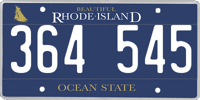 RI license plate 364545