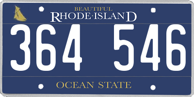 RI license plate 364546