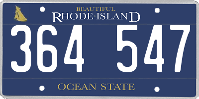 RI license plate 364547