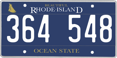 RI license plate 364548