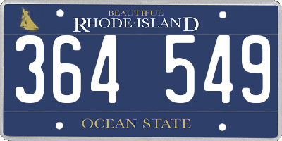 RI license plate 364549