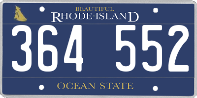 RI license plate 364552