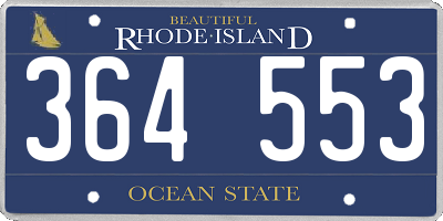 RI license plate 364553