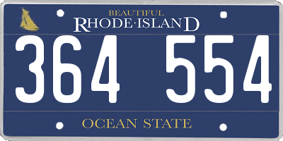 RI license plate 364554