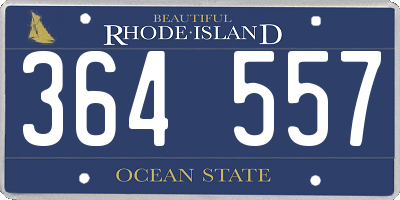 RI license plate 364557