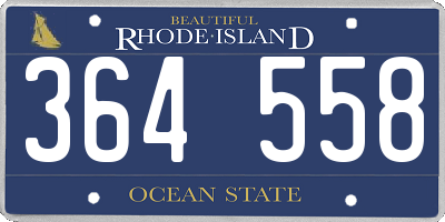 RI license plate 364558