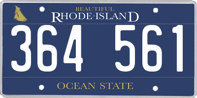 RI license plate 364561