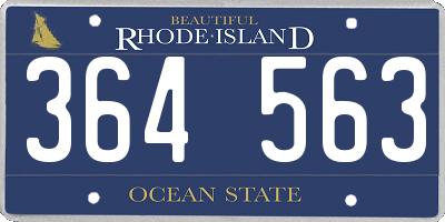 RI license plate 364563