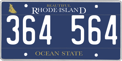 RI license plate 364564