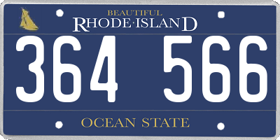 RI license plate 364566