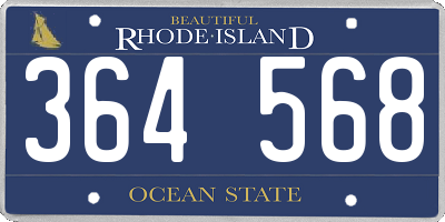 RI license plate 364568