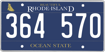 RI license plate 364570
