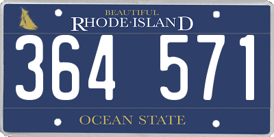RI license plate 364571