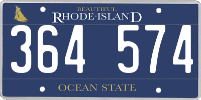 RI license plate 364574