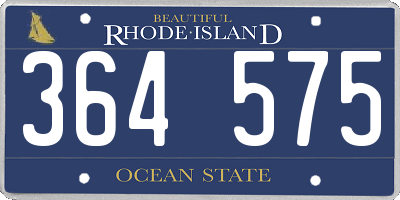 RI license plate 364575
