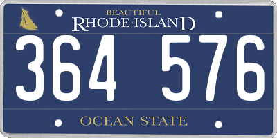 RI license plate 364576