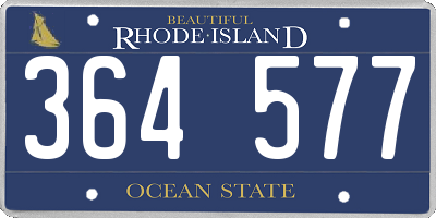 RI license plate 364577