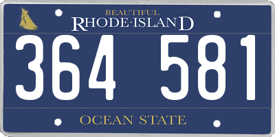 RI license plate 364581