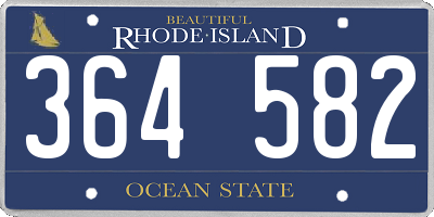 RI license plate 364582