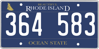 RI license plate 364583