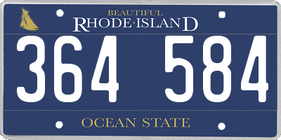 RI license plate 364584