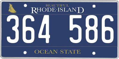 RI license plate 364586