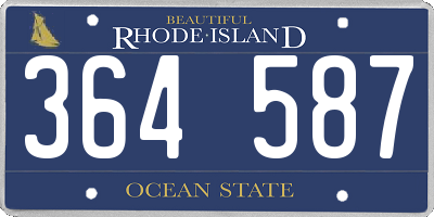 RI license plate 364587