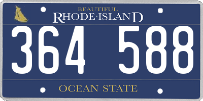 RI license plate 364588