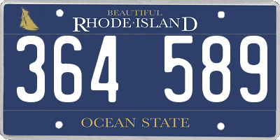 RI license plate 364589