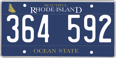RI license plate 364592