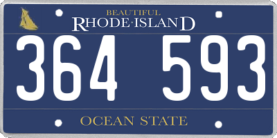 RI license plate 364593
