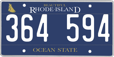 RI license plate 364594