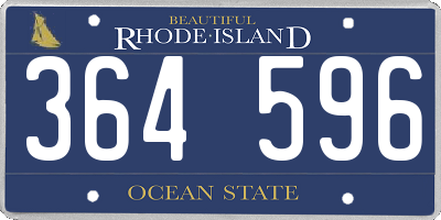 RI license plate 364596