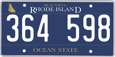 RI license plate 364598
