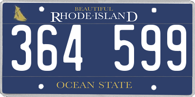 RI license plate 364599