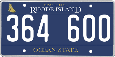 RI license plate 364600