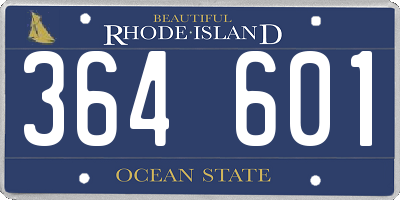 RI license plate 364601
