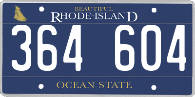 RI license plate 364604