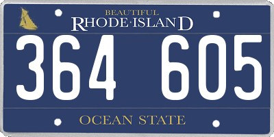 RI license plate 364605