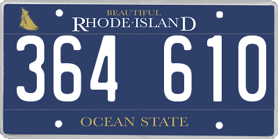RI license plate 364610