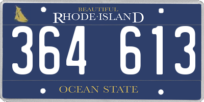 RI license plate 364613